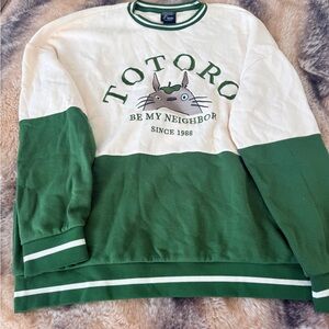 Totoro Green and White Men's Sweater
